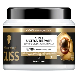 GLISS Ultra repair Mascarilla capilar ultra reparadora, para cabellos muy dañados 400 ml.