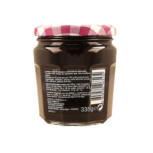 BONNE MAMAN Confitura de arándanos reducida de azúcares 335 g.