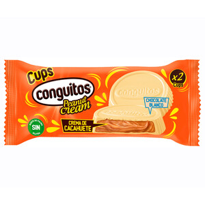 Imagen de CONGUITOS Cups de crema de cacahuete con chocolate blanco 2 uds x 34 g. 
