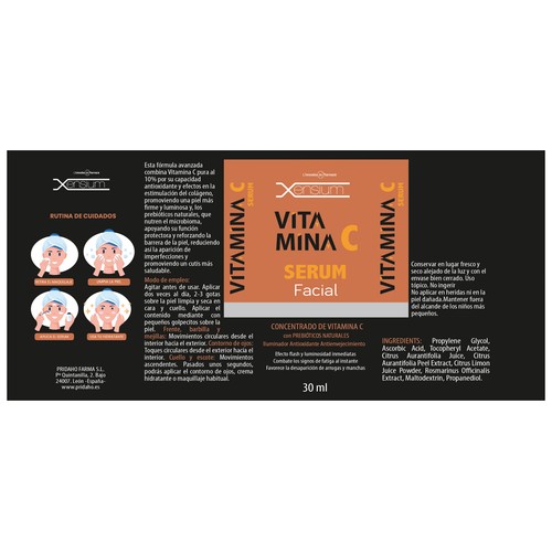 XENSIUM Serum facial concentrado de vitamina C 30 ml.