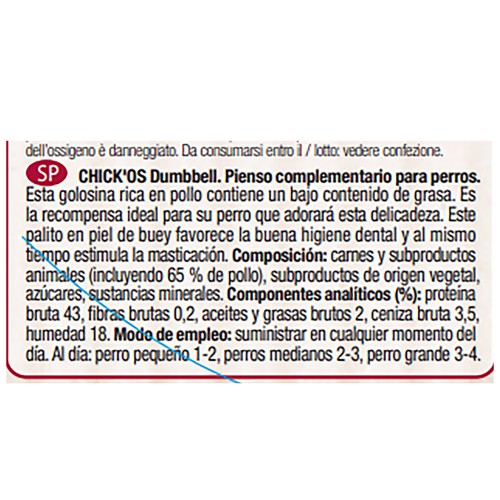 RIGA Bocaditos con sabor a pollo para perros RIGA CHICK"OS BONE 80 g-