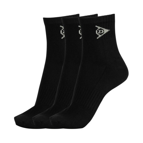 Pack de 3 pares de calcetines tobilleros DUNLOP Running, color negro, talla 39/42.