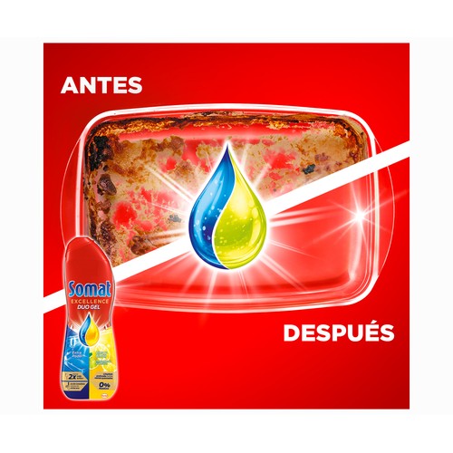 SOMAT Detergente lavavajillas máquina gel frescor anti-olor 35 ds. 560 ml.