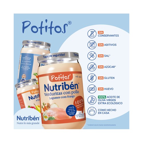 NUTRIBÉN Potitos® de frutas variadas, a partir de 6 meses 235 g.