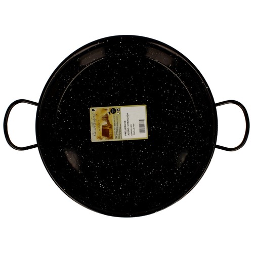 Paellera de acero vitrificado de 34 centímetros de diámetro, para 3/4 personas aprox. LA ALBUFERA.