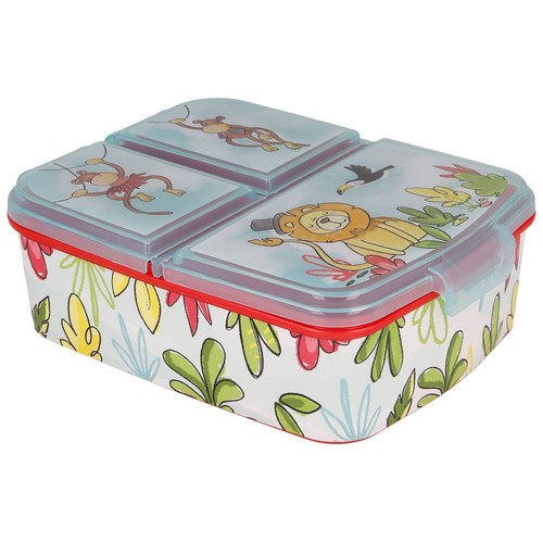 Sandwichera infantil múltiple con 3 compartimentos, diseño animales, STOR.
