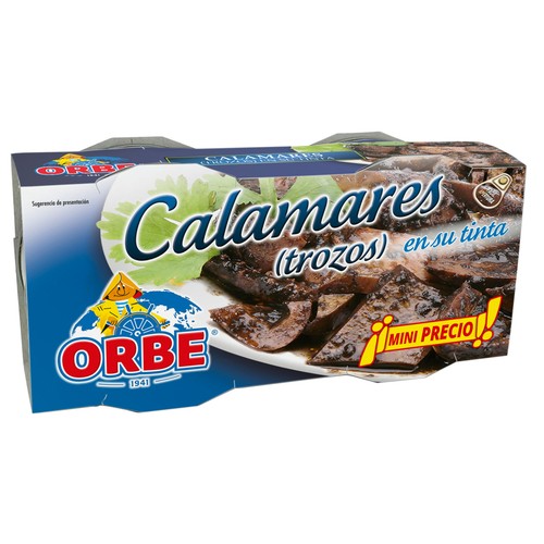 ORBE Calamares en trozos en su tinta pack 2 x 51 g