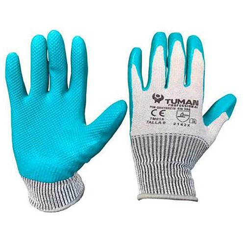 Guante de poliéster spandex recubierto de ecolatex TUMAN, talla 08.