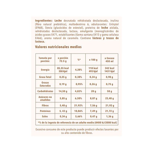 GELAFIT Tarrina de helado de caramelo salado, sin gluten y sin lactosa 450 ml.