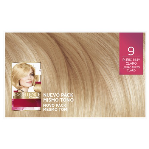 L´ORÉAL PARIS Excellence creme Tinte de pelo permanente tono 9 Rubio muy claro.