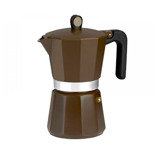 Cafetera 9 tazas apta para inducción, color marrón, New Cream MONIX.
