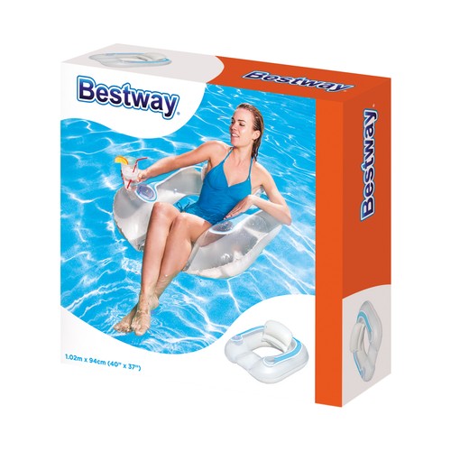 Colchoneta Sillón Hinchable para piscina con respaldo. BESTWAY.