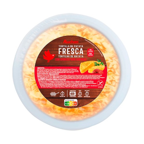 AUCHAN Tortilla de patata fresca con chorizo 600 g Producto Alcampo.