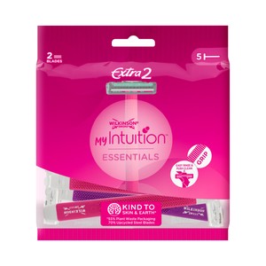 Wilkinson My Intuition Essentials Cuchilla de Depilación Femenina Desechable, con Cabezal de Doble Hoja 5 Uds-
