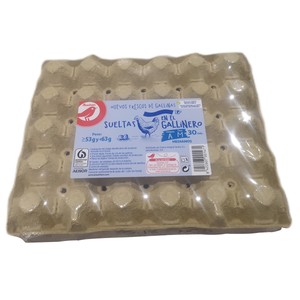 Imagen de AUCHAN Huevos de gallinas sueltas en el gallinero categoría A y clase M 30 uds Producto Alcampo.