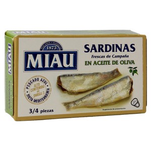 Imagen de MIAU Sardinas en aceite de oliva lata de 88 g.