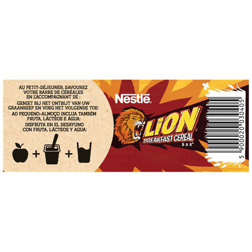 NESTLÉ Barritas de cereales con crema de caramelo y chocolate con leche NESTLÉ LION caja 6 uds. 150 g.