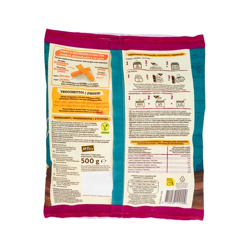 McCAIN Patatas con corte curvado, prefritas y ultracongeladas Fry "n"n dip 500 g.