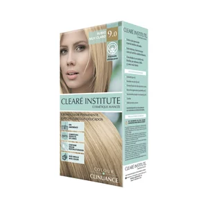 CLEARÉ INSTITUTE Crema de color permanente para cabellos delicados, tono 9.0 Rubio muy claro CLEARÉ INSTITUTE.
