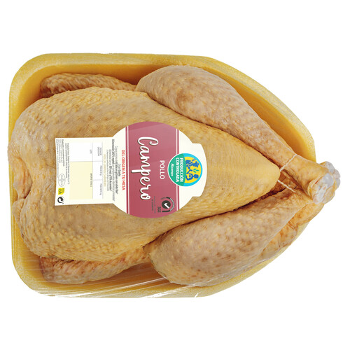 Pollo campero limpio y entero ALCAMPO PRODUCCIÓN CONTROLADA bandeja