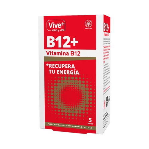 VIVE+ SALUD Y VIDA Vitamina B12  que ayuda a recupera la energía 5 sobres.