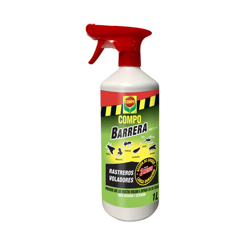 Spray anti insectos rastreros, voladores y ácaros, válido tanto para interiores como exteriores COMPO 1 litro