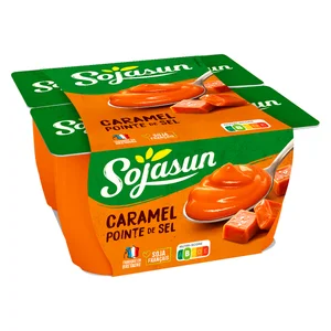 SOJASUN Especialidad de soja con sabor a caramelo con sal 4x100 g.