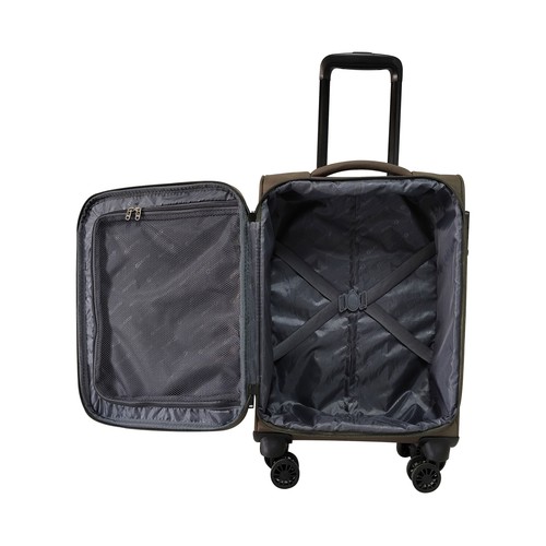 Maleta de cabina tipo trolley  soft 8 ruedas lock 55cm khaki. AIRPORT
