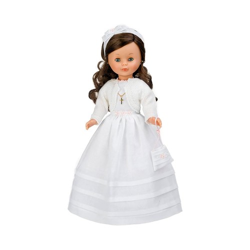 Muñeca de comunión morena, 42 cm. NANCY.