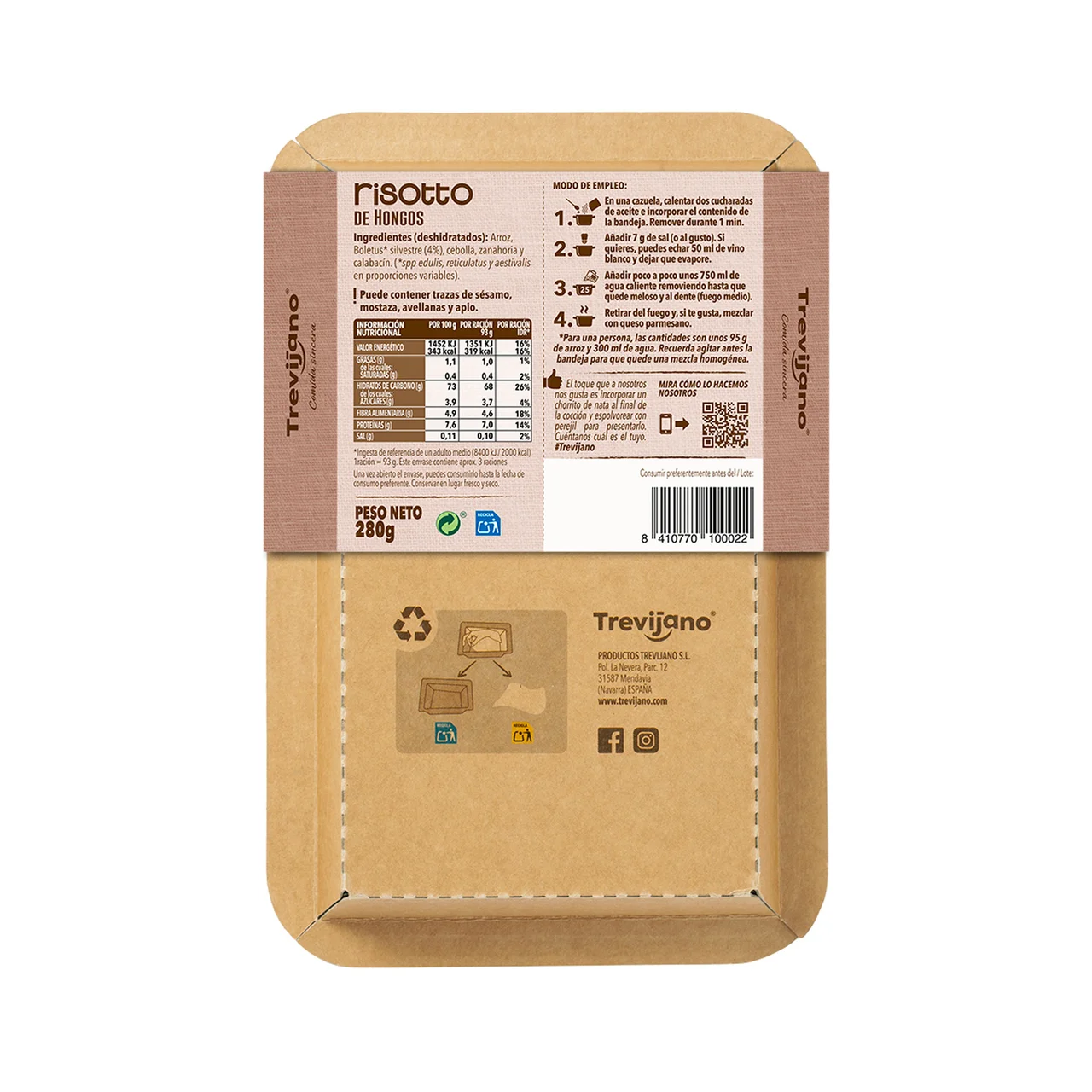 Risotto de hongos deshidratada 280g