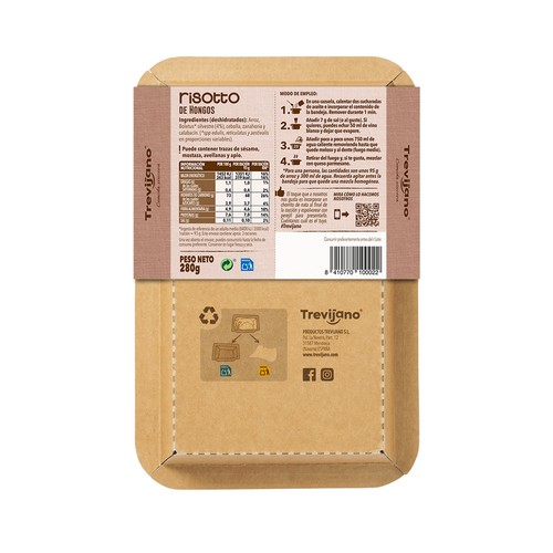 TREVIJANO Risotto de hongos deshidratada 280g