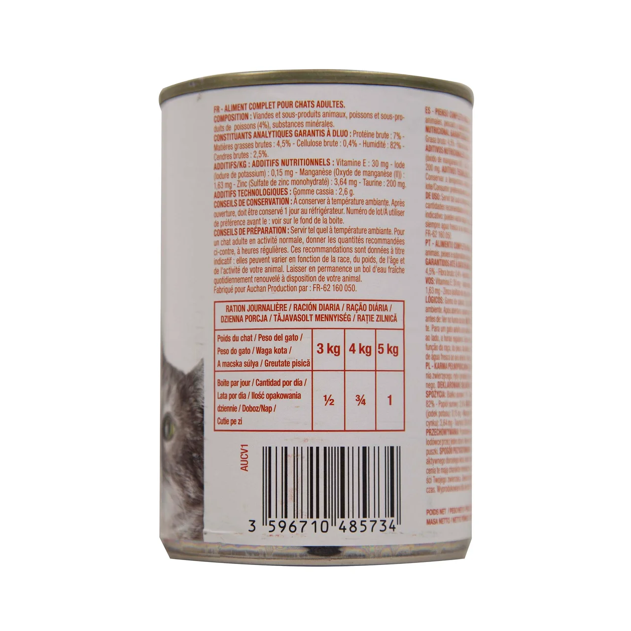 PRODUCTO ECONÓMICO ALCAMPO Alimento para gatos de paté de pescado PRODUCTO ECONÓMICO ALCAMPO 410 g.