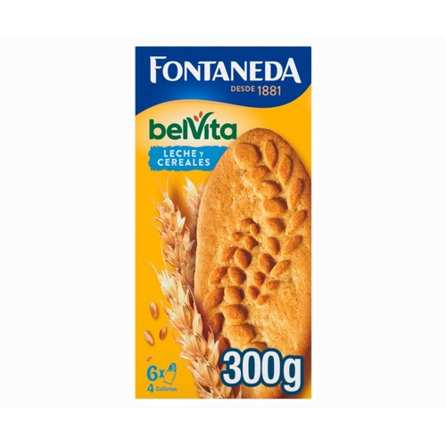 BELVITA Fontaneda galletas desayuno con 5 cereales caja 300 g.
