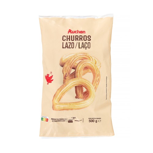 AUCHAN Churros con forma de lazo, precocinados y ultracongelados 500 g Producto Alcampo.