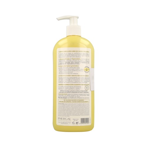 CLEARÉ INSTITUTE Champú anticaspa con extracto de apio, algodón y arroz CLEARÉ INSTITUTE 400 ml.