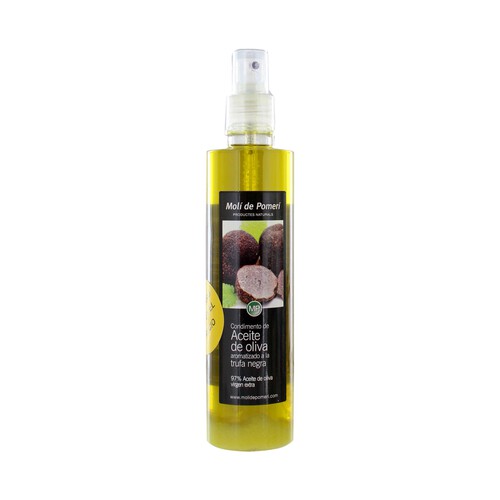 MOLÍ DE POMERÍ Aceite de oliva virgen extra en spray aromatizado a la trufa negra botella de 250 ml.