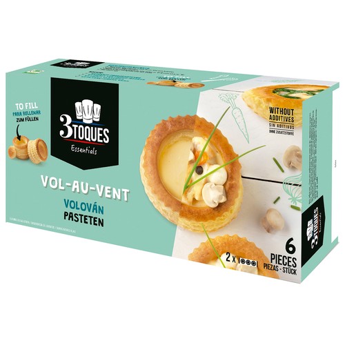 3 TOQUES Vol-Au-Vents (Volován) 6 uds x 25 g.