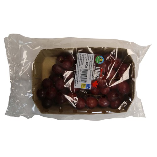 Uva roja sin pepitas ALCAMPO PRODUCCIÓN CONTROLADA bandeja 400 g.