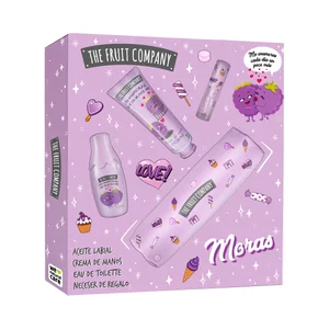 THE FRUIT COMPANY Neceser para mujer con colonia, aceite labial y crema de manos, con aroma a moras.