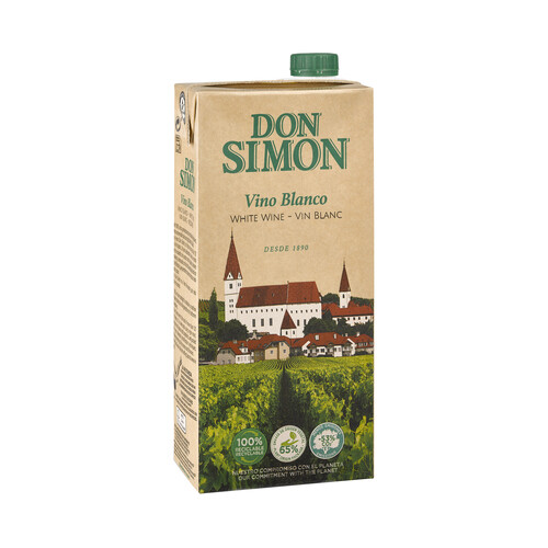 Vino blanco de mesa DON SIMON brik 1 l.