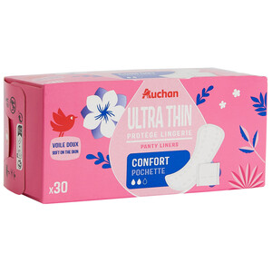 Imagen de PRODUCTO ALCAMPO Salvaslips normales ultra finos y con forma anatómica, en sobres individuales 30 uds.