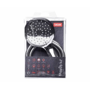 Imagen de Set de alcachofa y flexo de ducha 1,5m, TATAY mirror cromo.