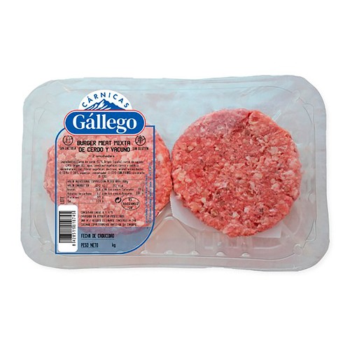 CARNICAS GALLEGO Burger meat mixta (cerdo - vacuno)  2 x 100 g.