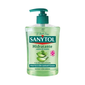 SANYTOL Jabón de manos hidratante con aloe vera y té verde 500 ml.
