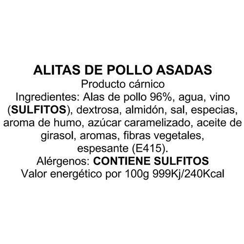 BG CHEF Alitas de pollo asadas Steak House Style 500 g.