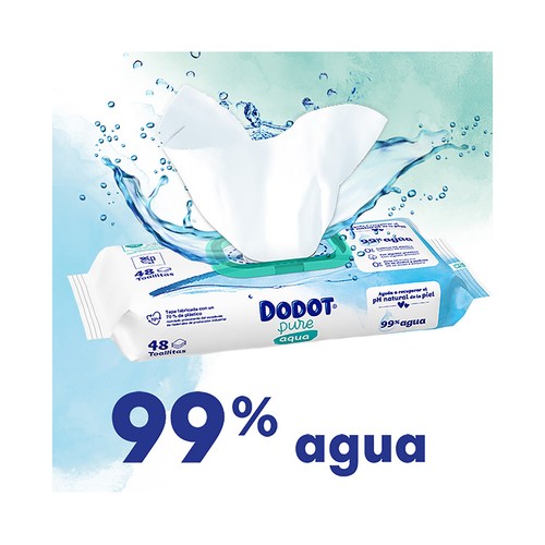 DODOT Aquapure Toallitas húmedas para bebé con un 99% de agua 9 x 48 uds.