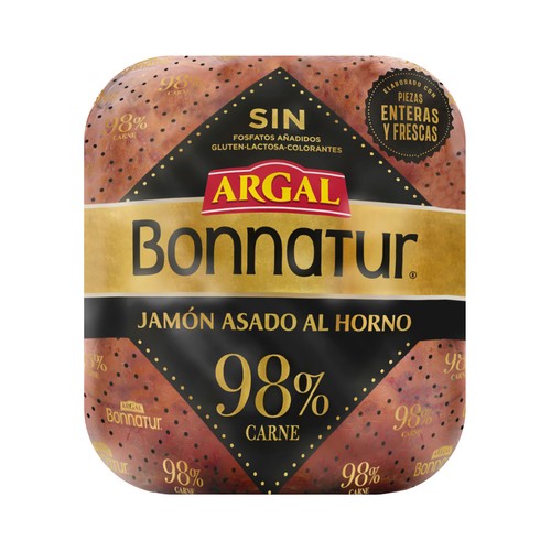 ARGAL Bonnatur Jamón cocido asado al horno, cortado en lonchas - Loncha normal 2 a 3 mm