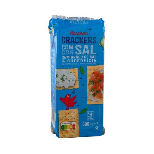 PRODUCTO ALCAMPO Crackers sin granos de sal en la superficie 500 g.