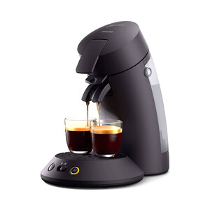 Cafetera de cápsulas PHILIPS Senseo Original Plus CSA210/61 negra, depósito de 0.7 L., sistema de cápsulas Senseo.