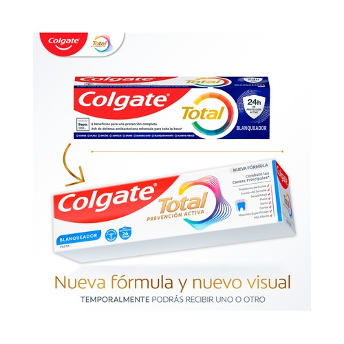 COLGATE Total prevención activa blanqueadora Pasta de dientes con acción blanqueante 75 ml.